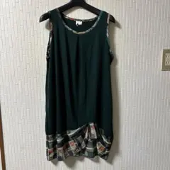 袖なしチュニック(異素材使い)