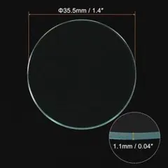 uxcell 時計 クリスタルレンズガラス ラウンド フラット 35.5mm直径