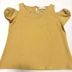 Fabulous Angela ビジュー装飾付きマスタード色トップスのサムネイル
