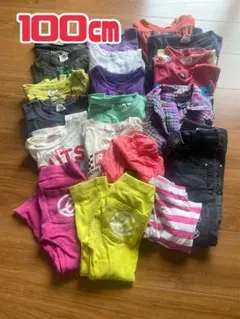 100cm キッズ服 24点セットTシャツ ロンT ボトムス男女兼用 トレーナー