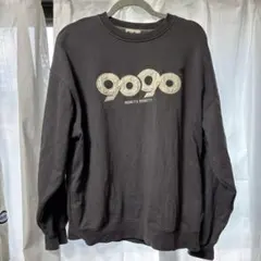 グレー ロゴ刺繍 クルーネック トレーナー