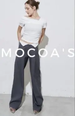 ウエスト折り返しスラックスパンツ　MOCOA'S