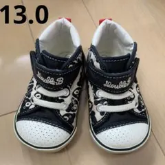 13.0cm★ミキハウスダブルビー 総柄スニーカー