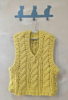 クリドビ様♡ZARA イエロー ケーブルニットベスト Sサイズ
