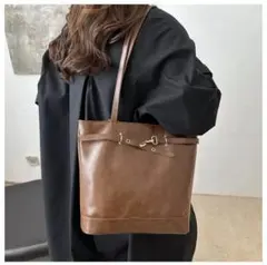 【クリスマスセール】2wayフェイクレザートート( ライトブラウン)