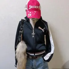 puma ジャージ　黒ピンク y2k 平成 ギャル archive 短丈