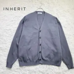 INHERIT　インヘリット Vネックカーディガン 長袖 グレー Lサイズ
