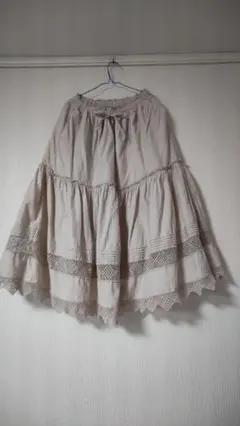 サマンサモスモス裾メッシュレースティアードロングスカート