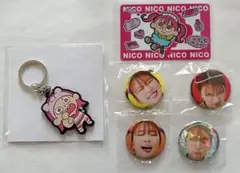 平成フラミンゴ ポケットくじ ラバーチャーム キーホルダー 缶バッジ NICO