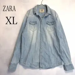 ZARA MAN ザラ デニムシャツ 長袖シャツ トップス ライトブルー XL