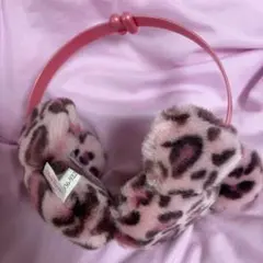 ディズニー ヒョウ柄ファーカチューシャ 耳あて ピンク