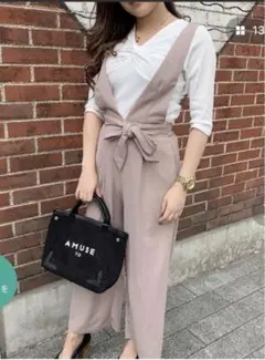 極美品♡オールインワン サロペット ピンクベージュ