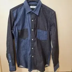 INHERIT パッチワークデザイン長袖デニムシャツ M ほぼ未使用