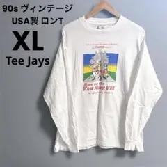 USED◇90s USA製 ヴィンテージ イベント ロンT 白 レトロ 企業ロゴ