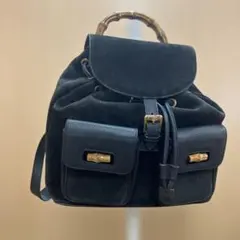 GUCCI バンブースウェードリュック 外2ポケット ゴールド金具 - メルカリ