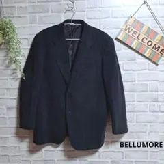 ベルモーレ テーラードジャケット スエード 無地 フォーマル 上品 スーツ M