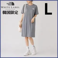 【韓国限定・日本未発売 】ノースフェイス ひざ丈ワンピ 　半袖　L