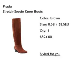 美品 プラダ ロングブーツ スエード ブラウン ジップアップ 2025年最新】PRADA カラー：ブラウン系 ロングブーツの人気