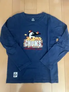 ネイビー　CHUMS長袖カットソー　130-145