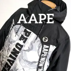 ea7 AAPE マウンテンパーカー 迷彩柄 ブラック×グレー メンズMのサムネイル