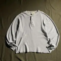 90s Eddie Bauer ヘンリーネック　コットン　サーマル　ロングT M