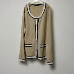C.D.S BASIC ベージュニットカーディガン　パールボタンのサムネイル