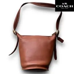 美品 90s OLD COACH コーチ オールレザー バケツ ショルダー