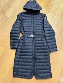 JOTT ブラック ベルト付きダウンコート ロング