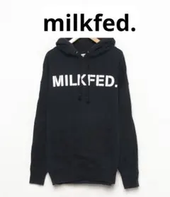 619 milkfed. ロゴ　スエット　パーカー　黒　ブラックのサムネイル