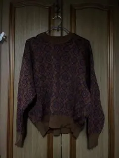 古着　総柄　ニット