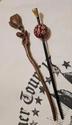 かんざしヘアアクセサリー 花々デザイン2個セット