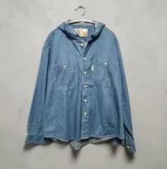 Y2K archive Denim Hooded Shirt Gimmick