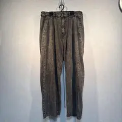 ケミカルウォッシュ 極太デニムパンツ Lサイズ