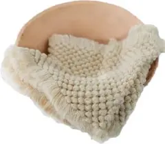 【新品】ニューボーンフォト ブランケット 新生児 フォト ポンポン布 ホワイト