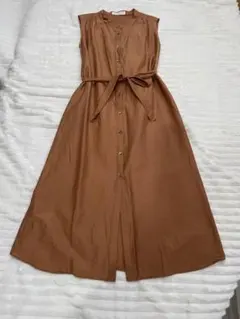 【値下げ】URBAN RESEARCH ノースリーブシャツワンピース ブラウン