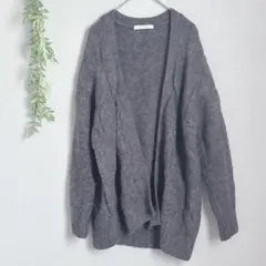 8707 ショコラフィネローブ 長袖ニットカーディガン アウター シンプル 無地