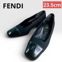 美品/希少 FENDI フェンディ ズッカ型押し スクエアトゥ チャンキー