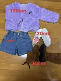 キッズ服セット 120cmジャケット 130cmショートパンツ 20cm靴