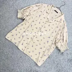 【匿名配送】ANDGEEBEE ハート柄　半袖　シャツ　ブラウス　M
