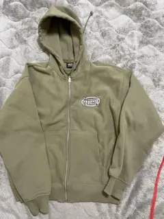 Stussy オリーブ色 ジップアップパーカー M