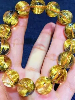 ⭐︎【天然】タイチンルチルクオーツ ブレスレット 14.3mm