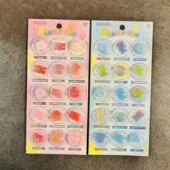 【立体 3Dシール 2枚】 ぷくぷくシール カプセル風シール ピンク・ブルー