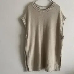 AMERICAN HOLIC ニットベスト　ベージュ　M カジュアル　レーヨン混