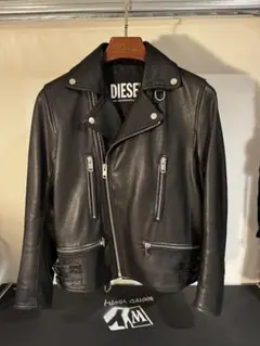 【美品】DIESEL ディーゼル ダブルライダース レザージャケット 本革 黒