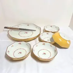 たち吉　花あわせ　取り鉢揃　大鉢　小鉢　箸付きのサムネイル