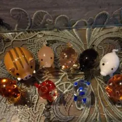 ガラス細工（イノシシ＆コブタ）