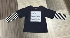 ブランシェス ロンT 110 長袖Tシャツ ボーダー重ね着風 黒