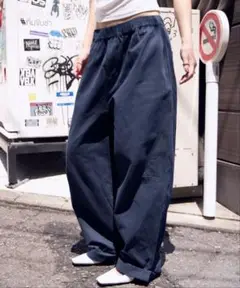 hanne コットンロールアップカーブパンツ