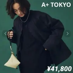【極美品】A+ TOKYO 撥水 ノーカラーフィールドジャケット ブラック 2