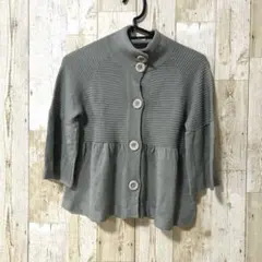 【dix huit age】ウールミックスニットカーディガン グレー あったか